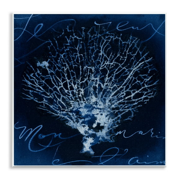 Stupell Industries Vintage Marine Life Coastal Painting Unframed Art Print Wall Art, 12 x 12