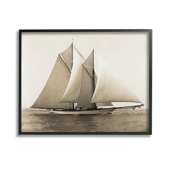 Stupell Industries Vintage Marine Ship Transportation Photography Black Framed Art Print Wall Art, 14 x 11