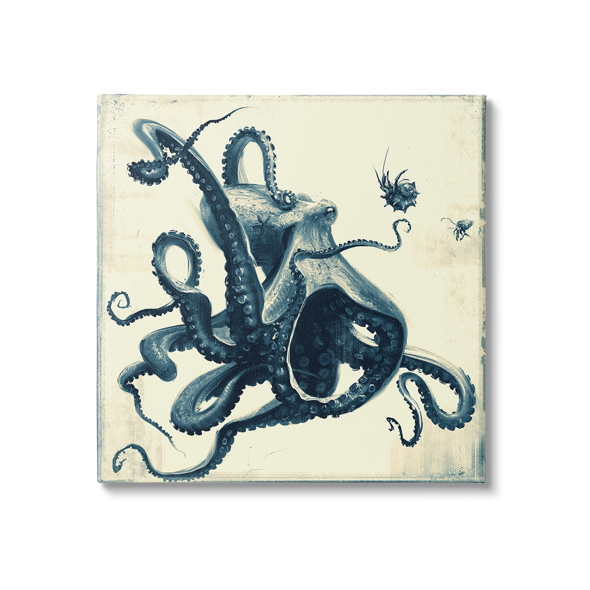 Stupell Industries Vintage Maritime Octopus Animals & Insects Painting Gallery Wrapped Canvas Art Print Wall Art, 36 x 36