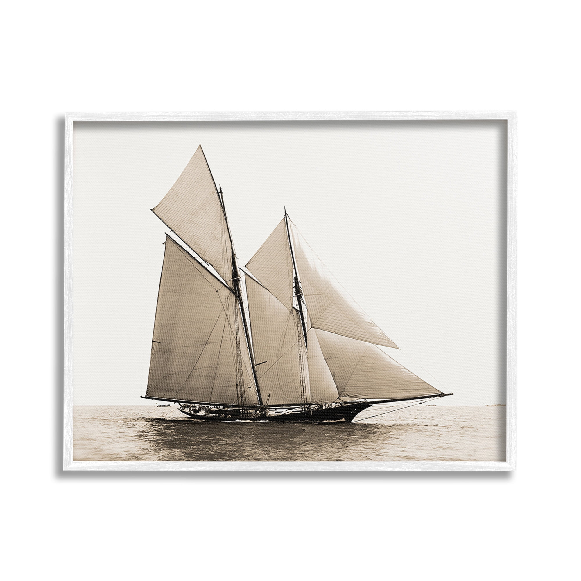 Stupell Industries Vintage Maritime Ship Transportation Photography White Framed Art Print Wall Art, 30 x 24