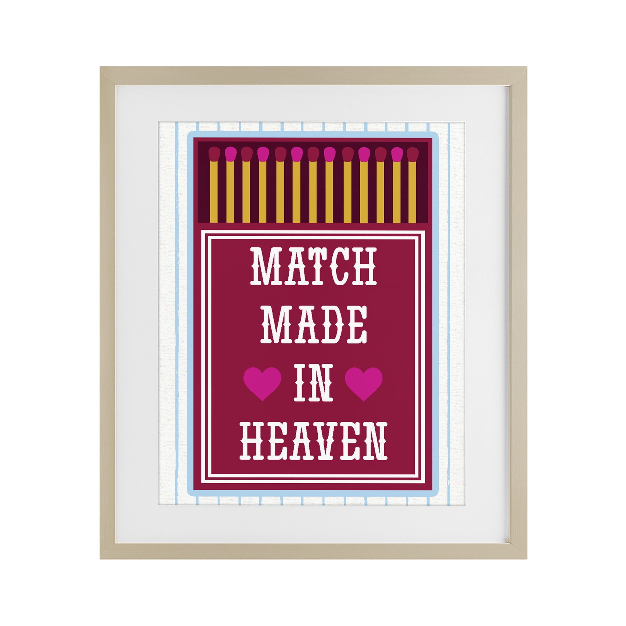 Stupell Industries Vintage Match Made In Heaven Birch Framed Print Under Glass, design by Lil' Rue
