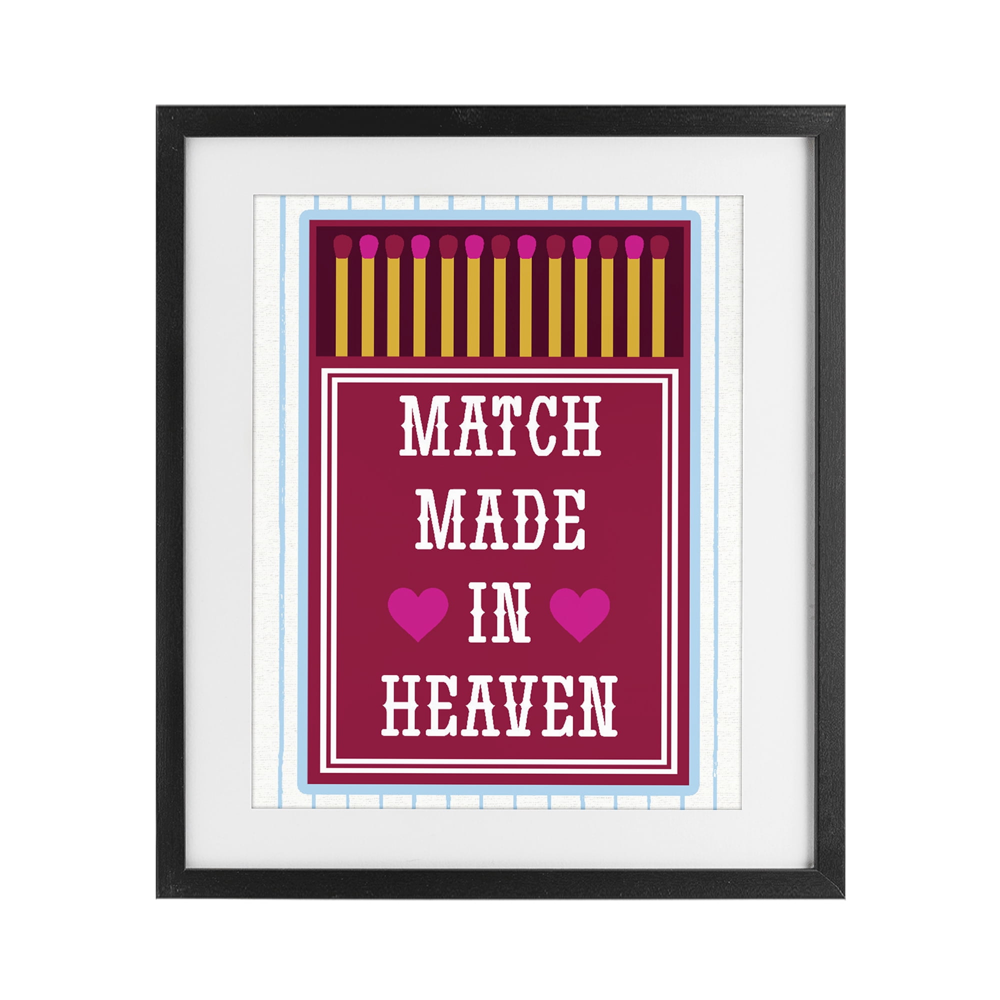 Stupell Industries Vintage Match Made In Heaven Black Framed Print Under Glass, design by Lil' Rue