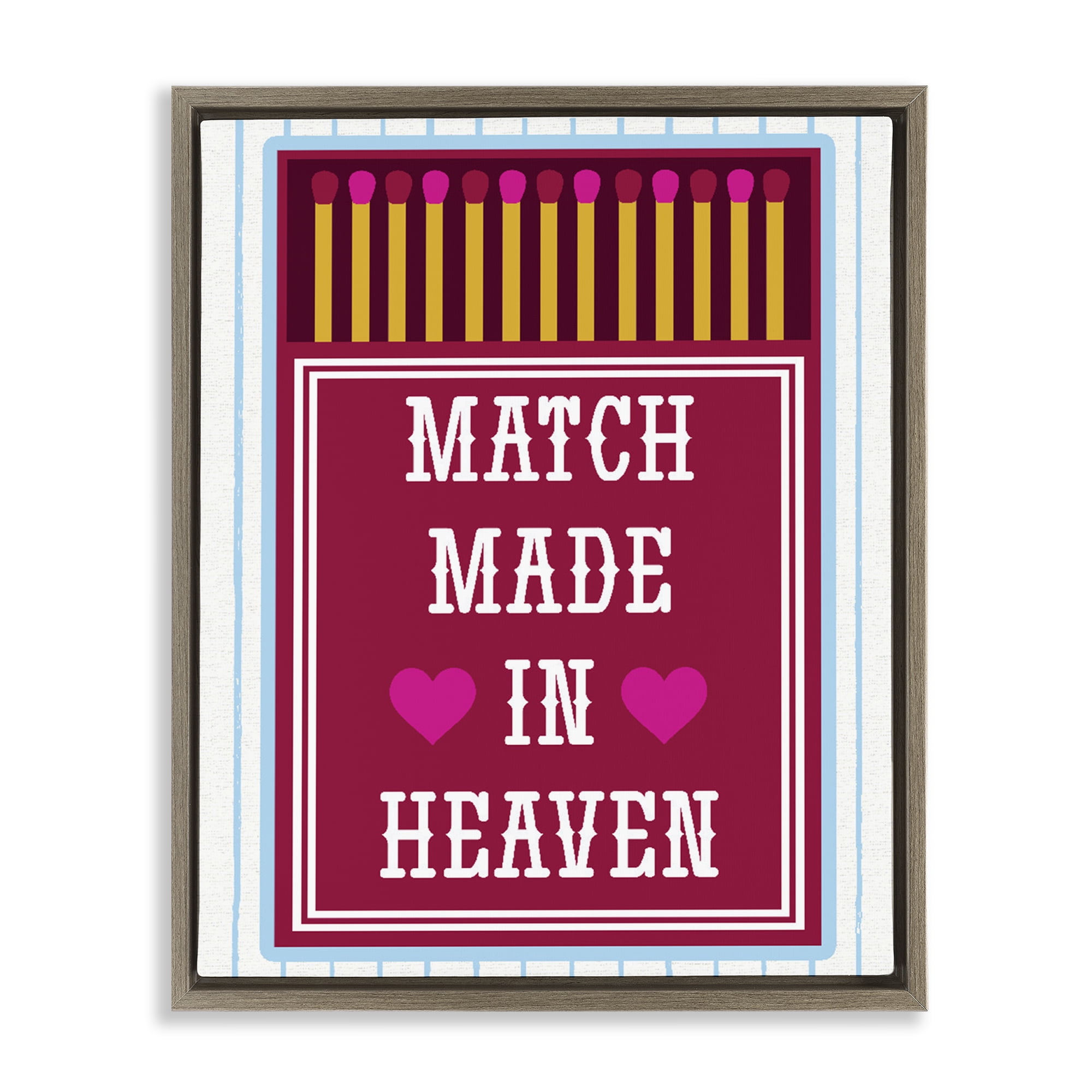 Stupell Industries Vintage Match Made In Heaven Brown Framed Floater Canvas Wall Art, design by Lil' Rue