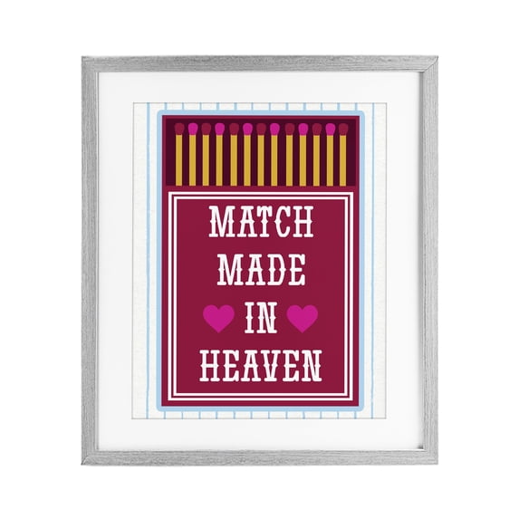 Stupell Industries Traditional Vintage Match Made In Heaven Gray Framed Print Under Glass, 13 x 16, by Lil' Rue