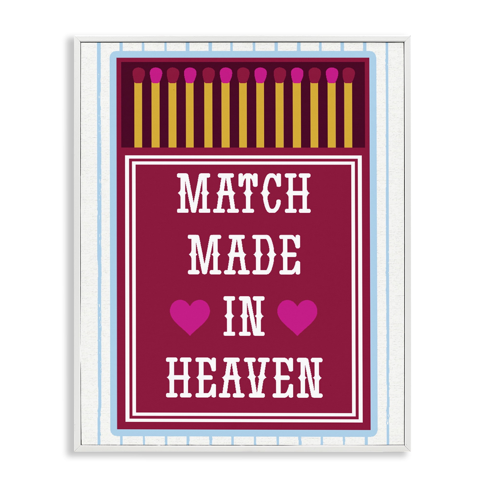 Stupell Industries Vintage Match Made In Heaven White Framed Giclee Art, design by Lil' Rue