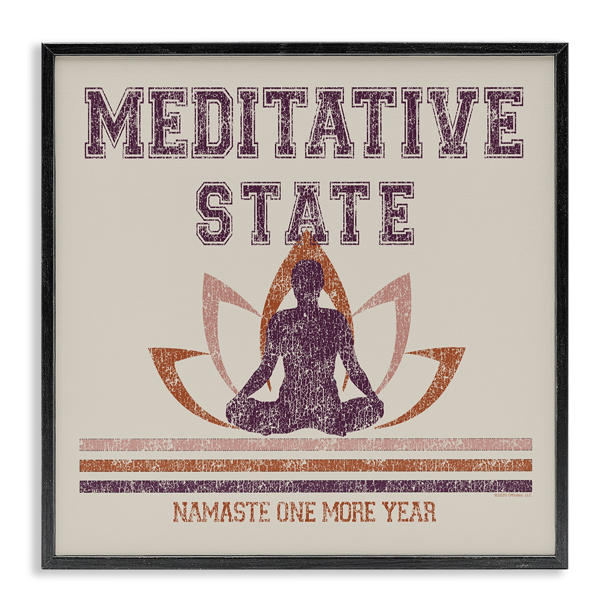 Stupell Industries Vintage Meditative State Text & Numbers Painting Black Framed Art Print Wall Art, 24 x 24