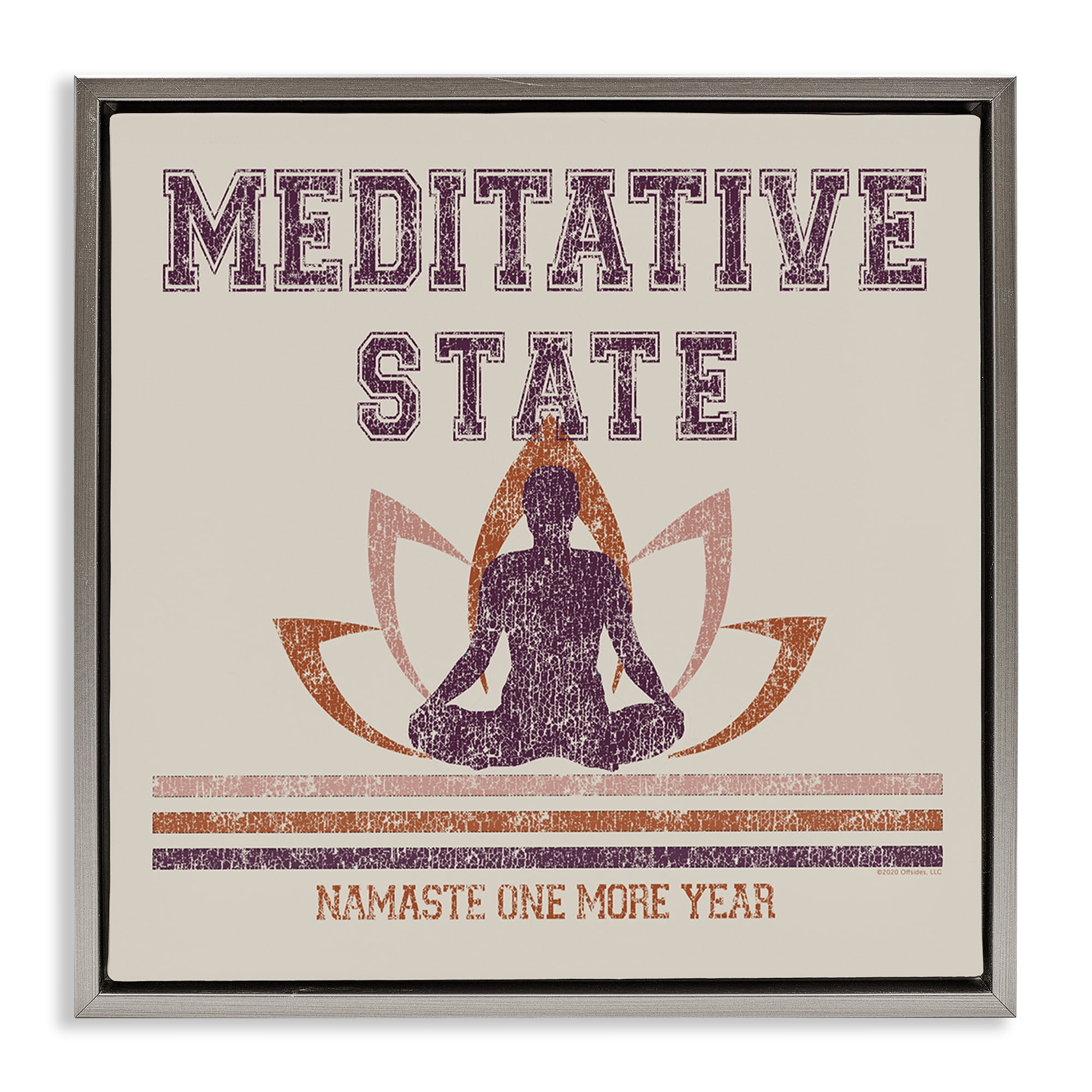 Stupell Industries Vintage Meditative State Text & Numbers Painting Gray Floater Framed Canvas Art Print Wall Art, 25 x 25