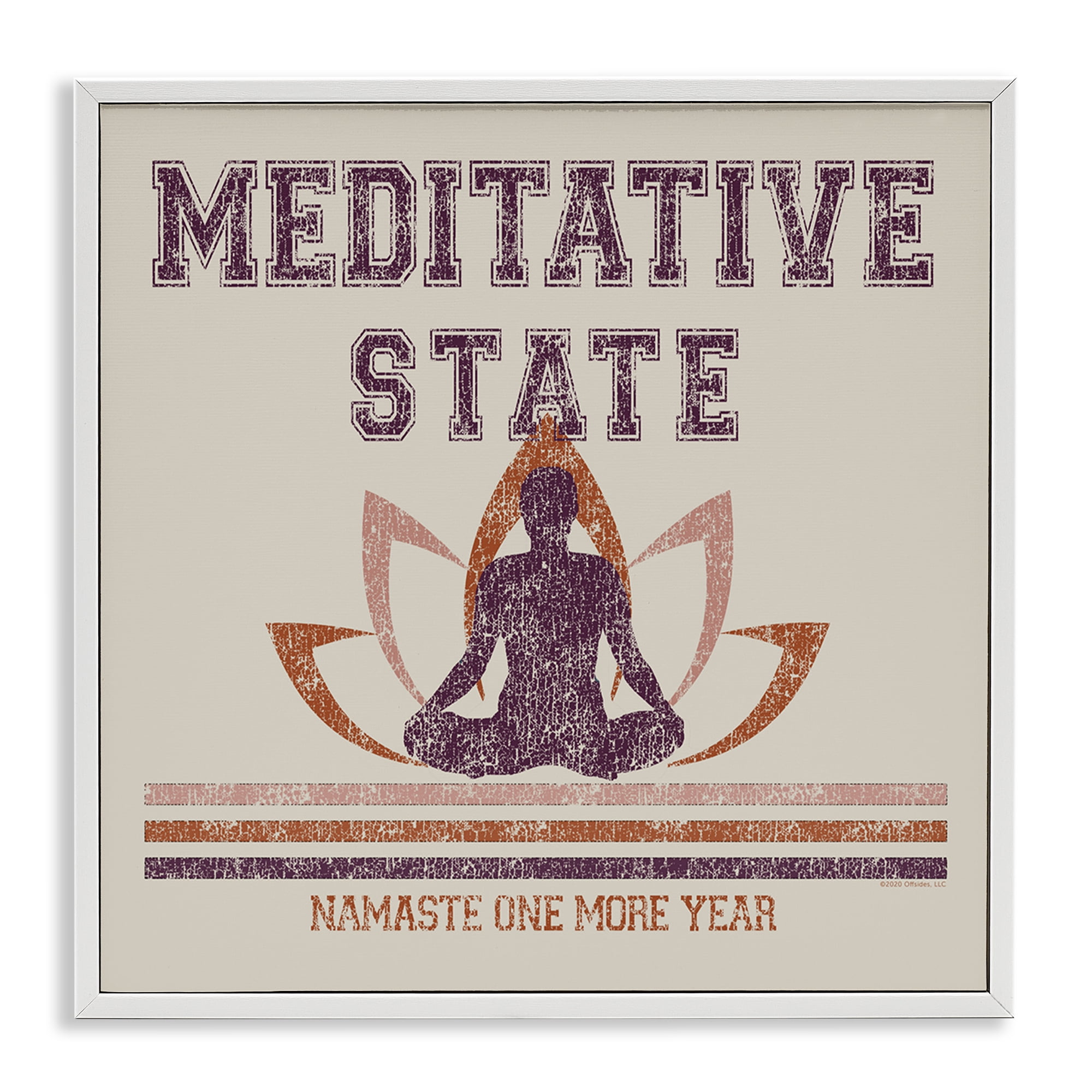 Stupell Industries Vintage Meditative State Text & Numbers Painting White Framed Art Print Wall Art, 17 x 17