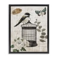 thumbnail image 1 of Stupell Industries Vintage Menagerie Bird Black Framed Floater Canvas Wall Art design by Nan, 21 x 17, 1 of 9