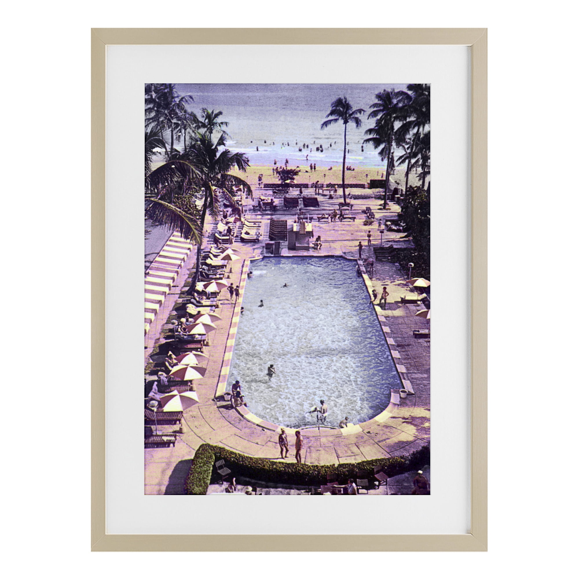 Stupell Industries Vintage Miami Sands Birch Framed Print Under Glass, design by Grotto Studios