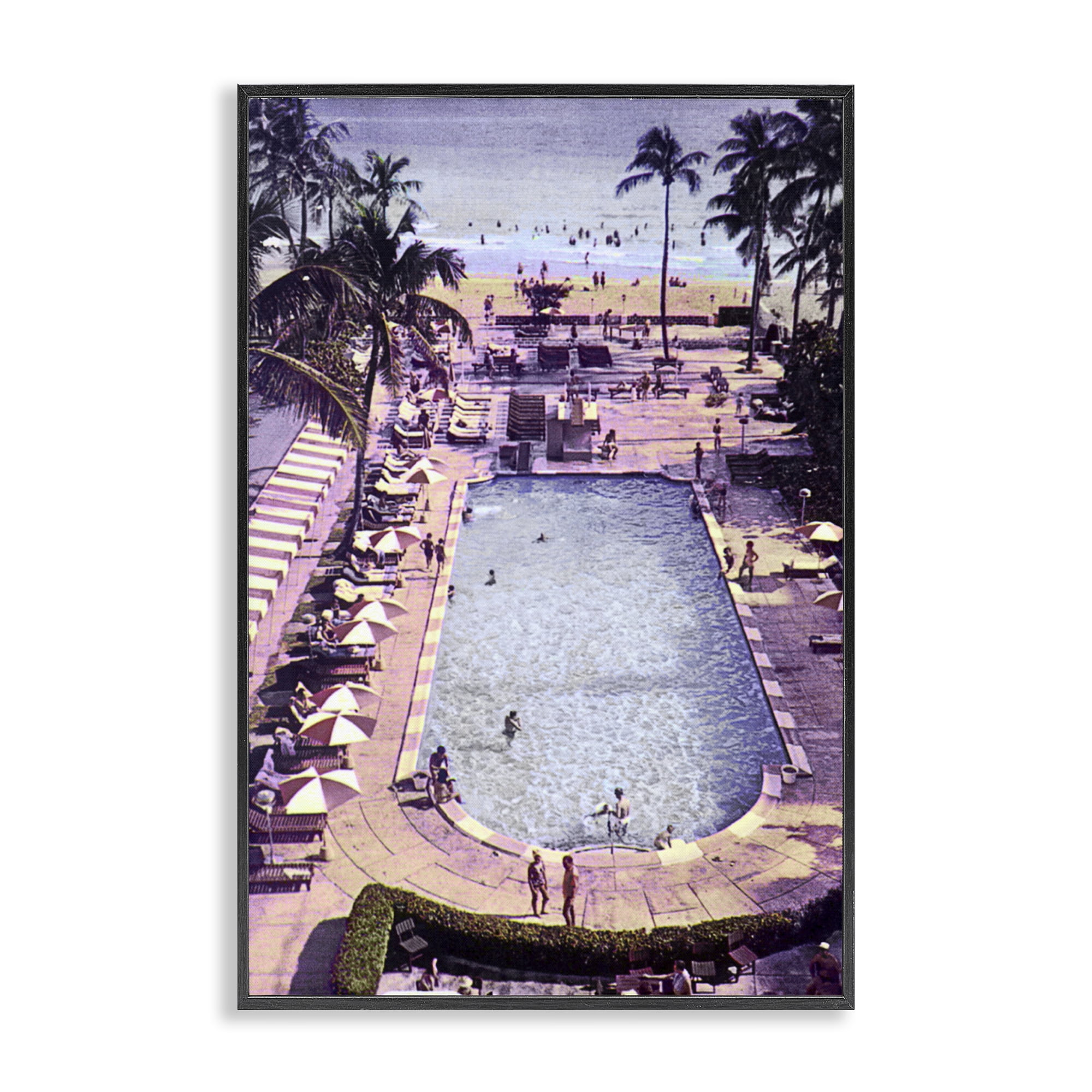 Stupell Industries Vintage Miami Sands Black Framed Giclee Art, design by Grotto Studios