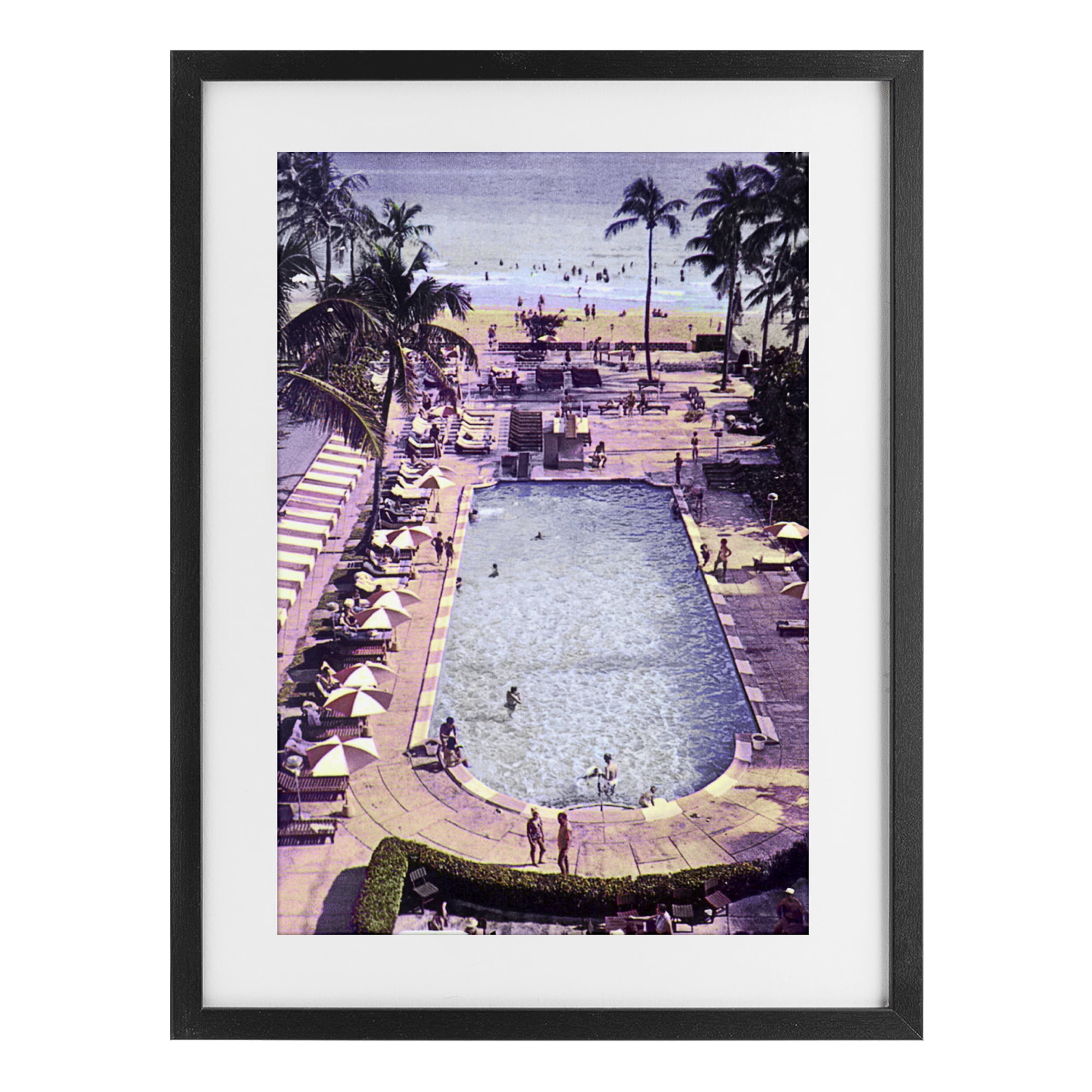 Stupell Industries Vintage Miami Sands Black Framed Print Under Glass, design by Grotto Studios