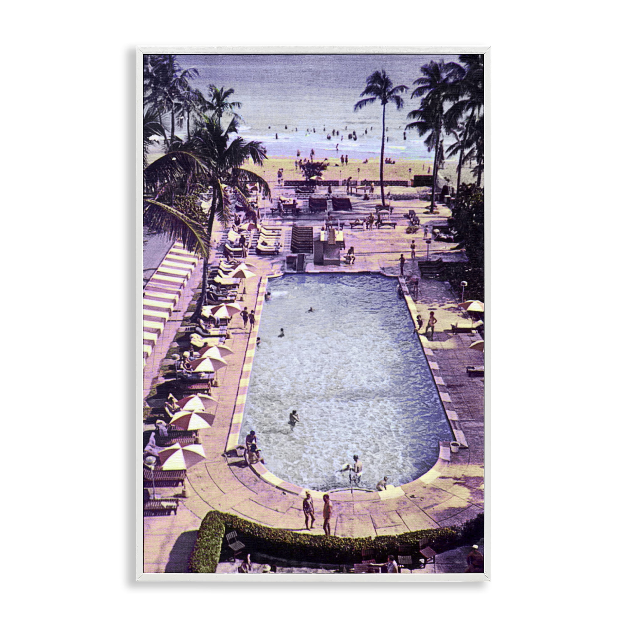 Stupell Industries Vintage Miami Sands White Framed Giclee Art, design by Grotto Studios