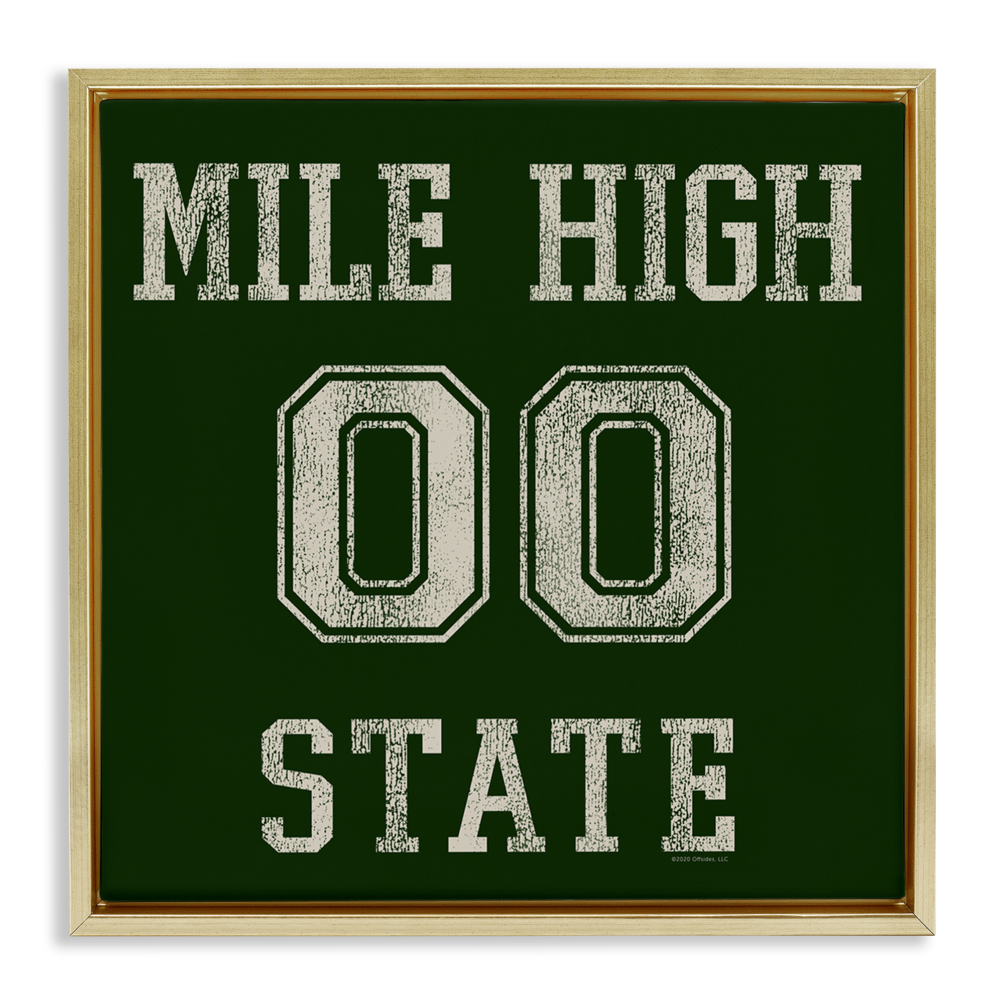 Stupell Industries Vintage Mile High State Novelty & Humor Painting Gold Floater Framed Canvas Art Print Wall Art, 18 x 18