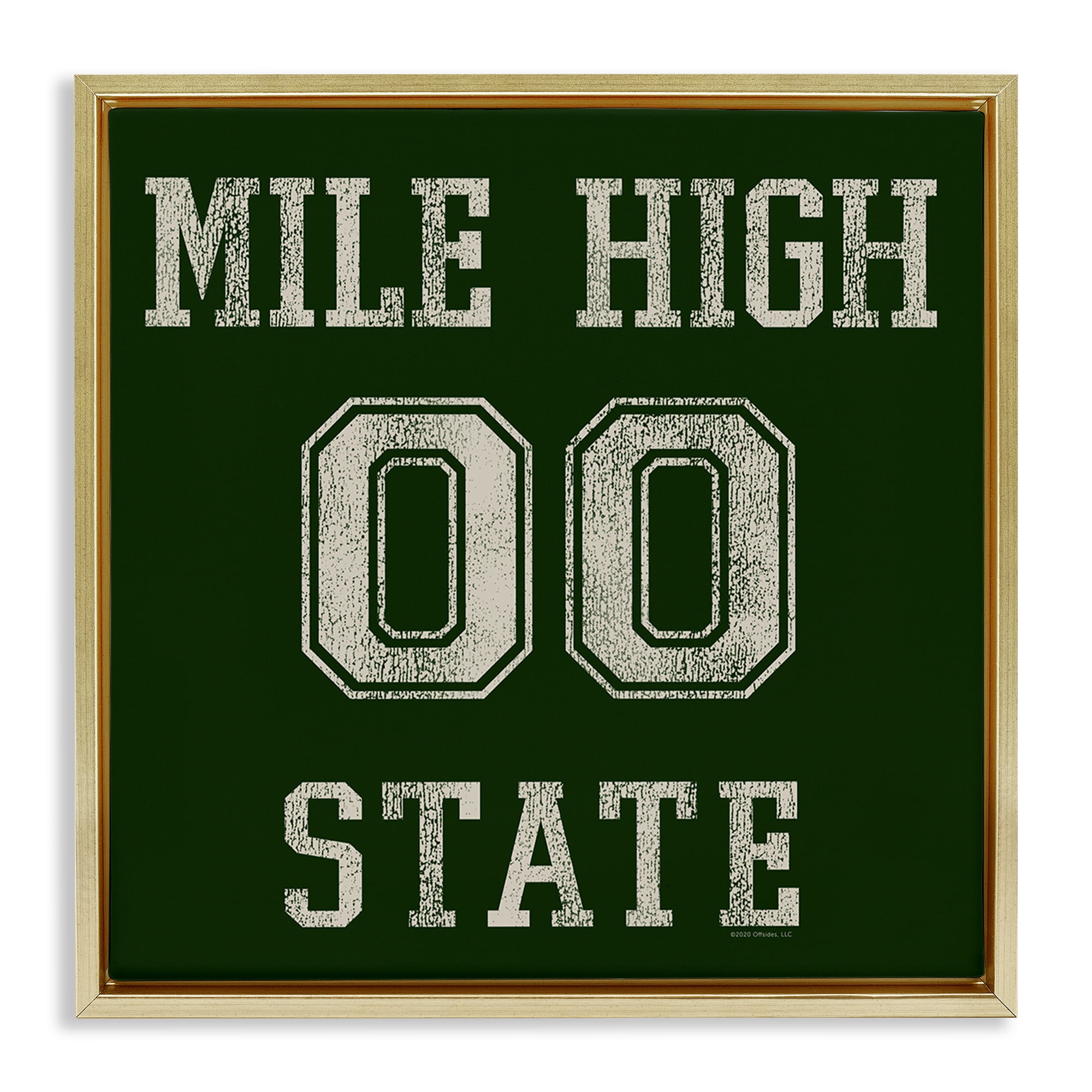 Stupell Industries Vintage Mile High State Novelty & Humor Painting Gold Floater Framed Canvas Art Print Wall Art, 25 x 25