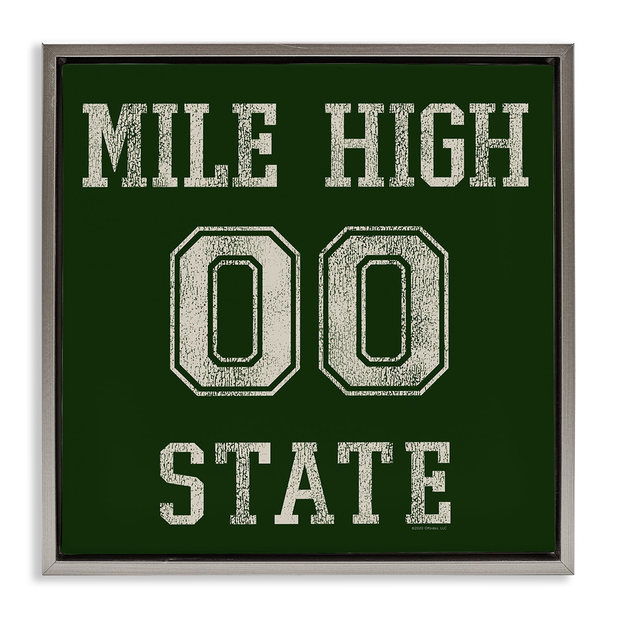 Stupell Industries Vintage Mile High State Novelty & Humor Painting Gray Floater Framed Canvas Art Print Wall Art, 25 x 25