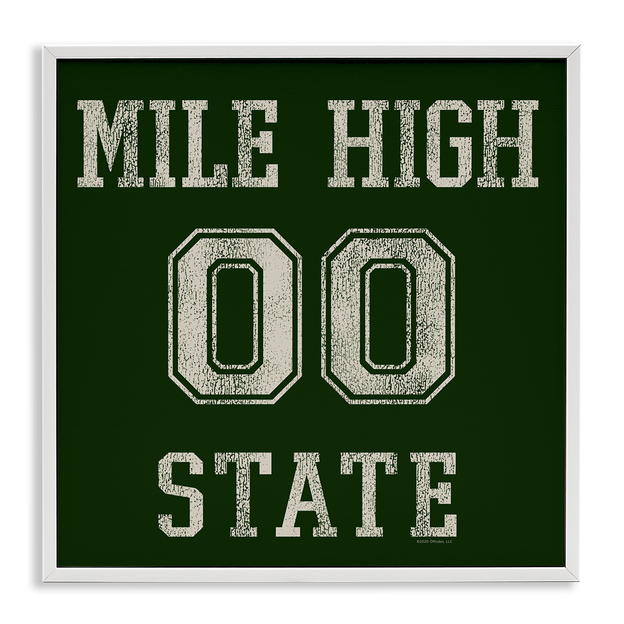 Stupell Industries Vintage Mile High State Novelty & Humor Painting White Framed Art Print Wall Art, 12 x 12