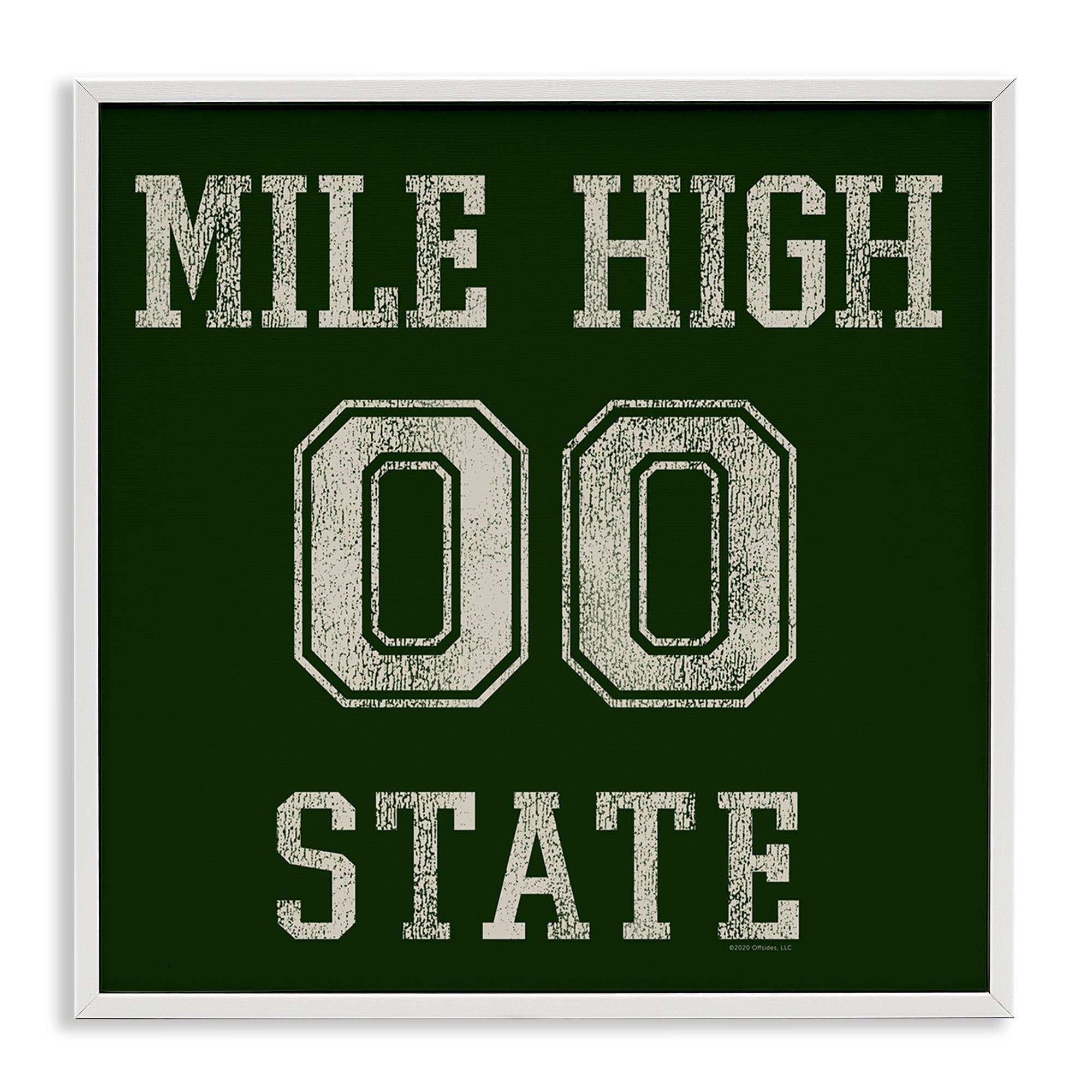 Stupell Industries Vintage Mile High State Novelty & Humor Painting White Framed Art Print Wall Art, 17 x 17