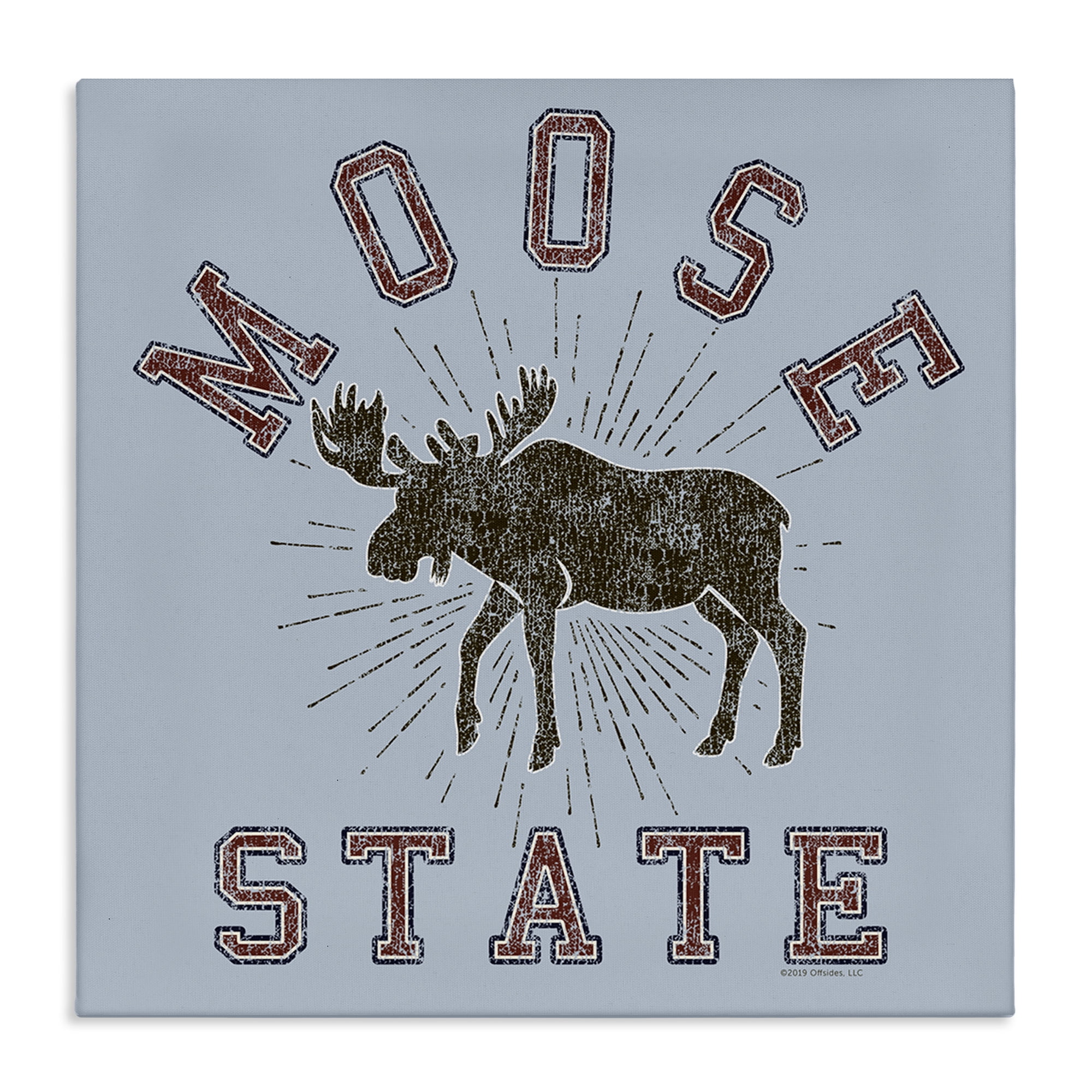 Stupell Industries Vintage Moose State Animals Painting Wrapped Canvas Art Print Wall Art, 24 x 24