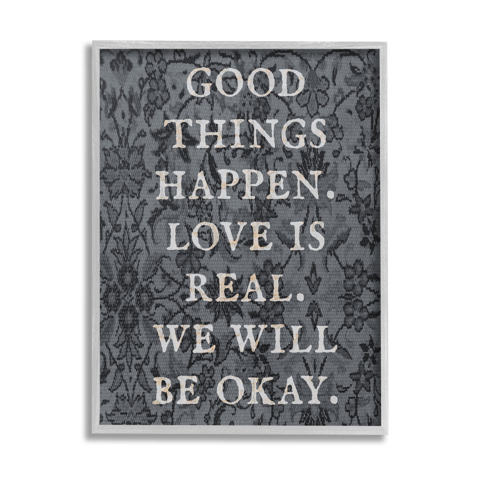 Stupell Industries Vintage Motivational Phrase Inspirational Painting Gray Framed Art Print Wall Art, 11 x 14