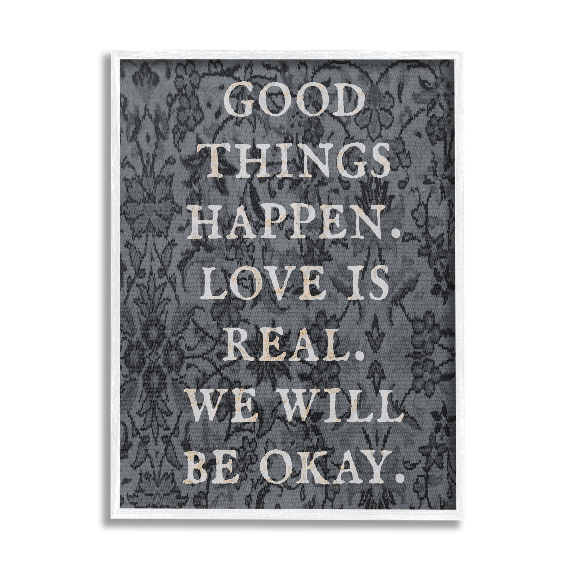 Stupell Industries Vintage Motivational Phrase Inspirational Painting White Framed Art Print Wall Art, 24 x 30