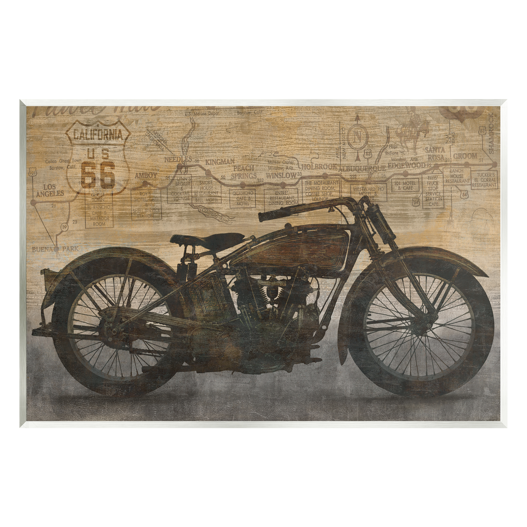 Stupell Industries Vintage Motorcycle Collage Transportation Painting Unframed Art Print Wall Art, 15 x 10