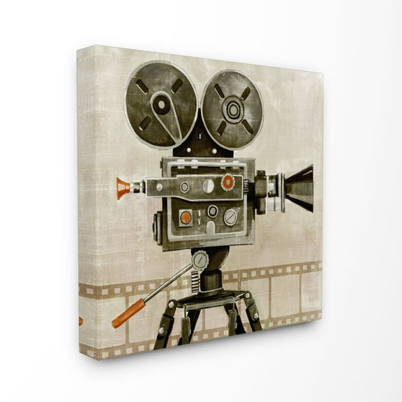 Stupell Industries Vintage Movie Reel Modern Design Canvas Wall Art by Grace Popp