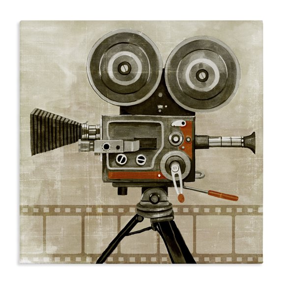 Stupell Industries Eclectic Vintage Movie Video Camera Canvas Art, 17 x 17, by Grace Popp