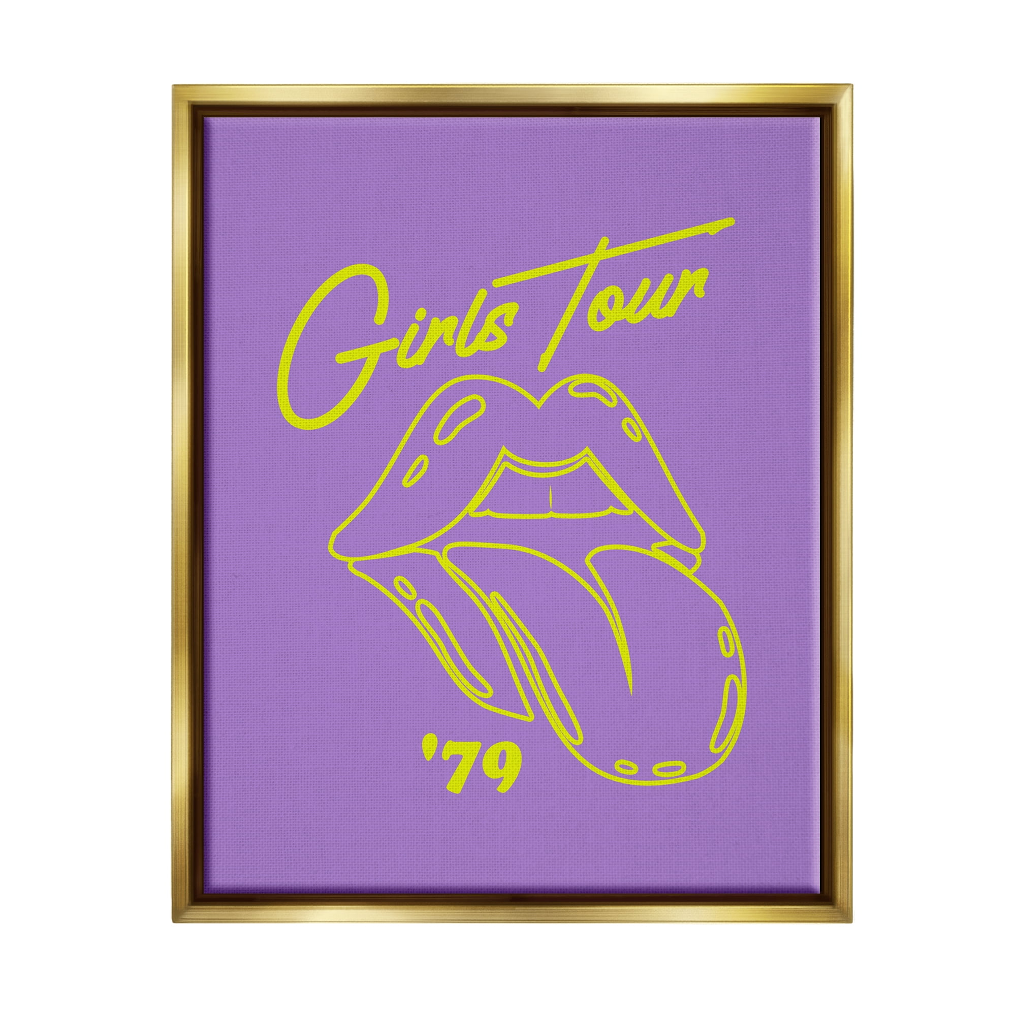 Vintage Gold Framed Retro Music Tour Canvas Art, 25 x 31