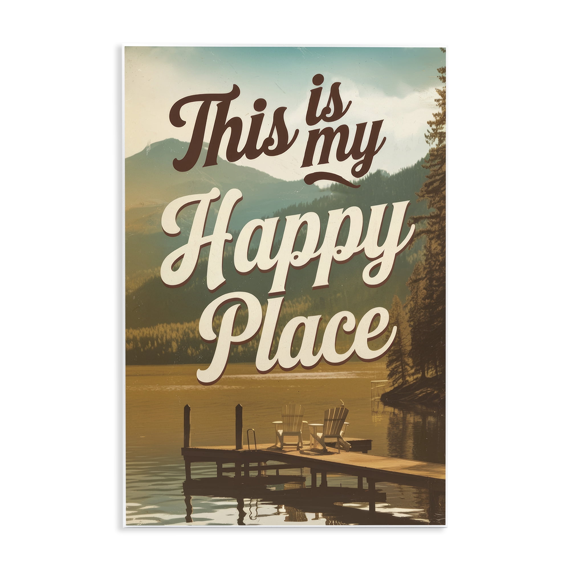 Stupell Industries Vintage My Happy Place Wall Plaque Art, design by Andreas Magnusson