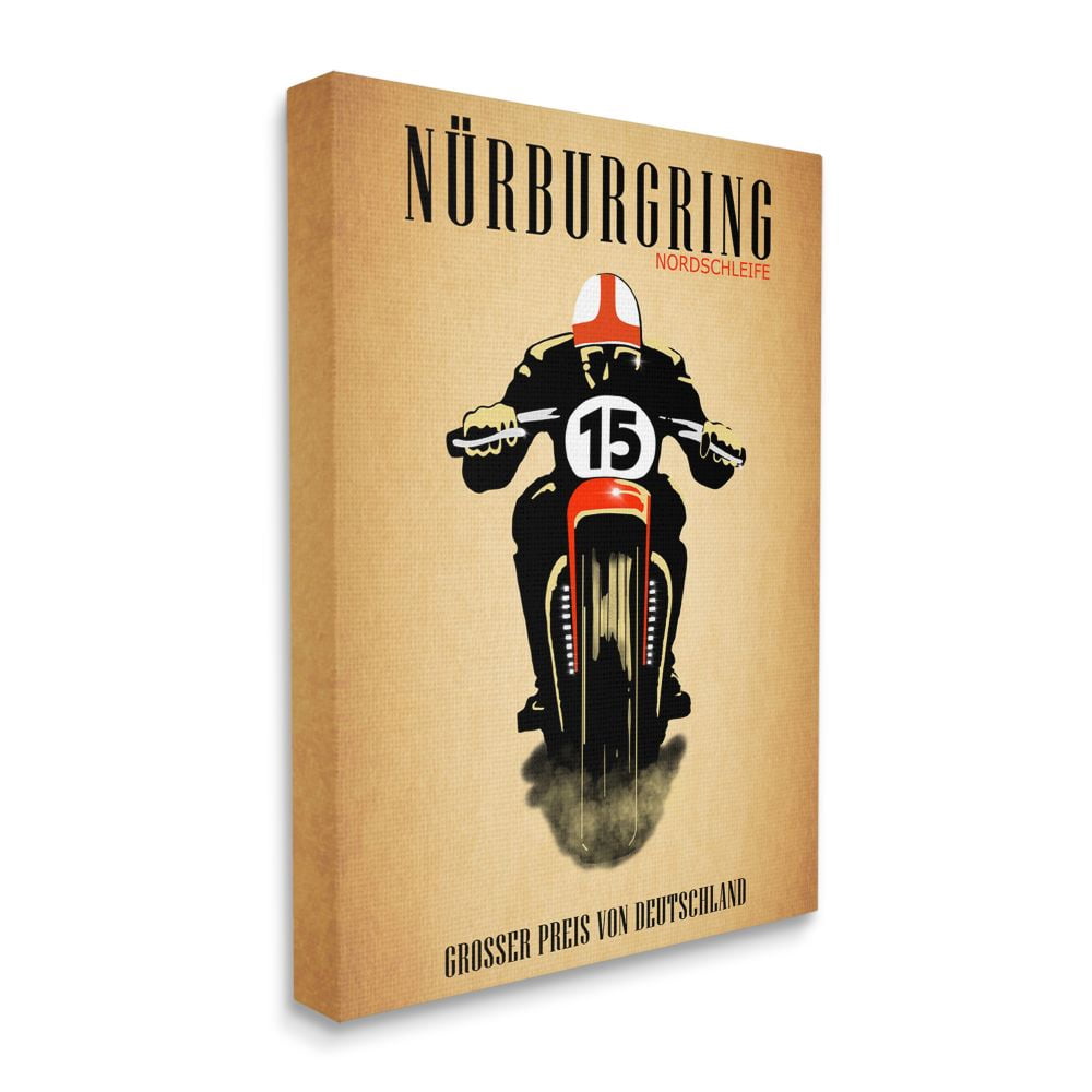 Stupell Industries Vintage NÃ¼rburgring German Motorcycle Race Advertisement Canvas Wall Art by Mark Rogan