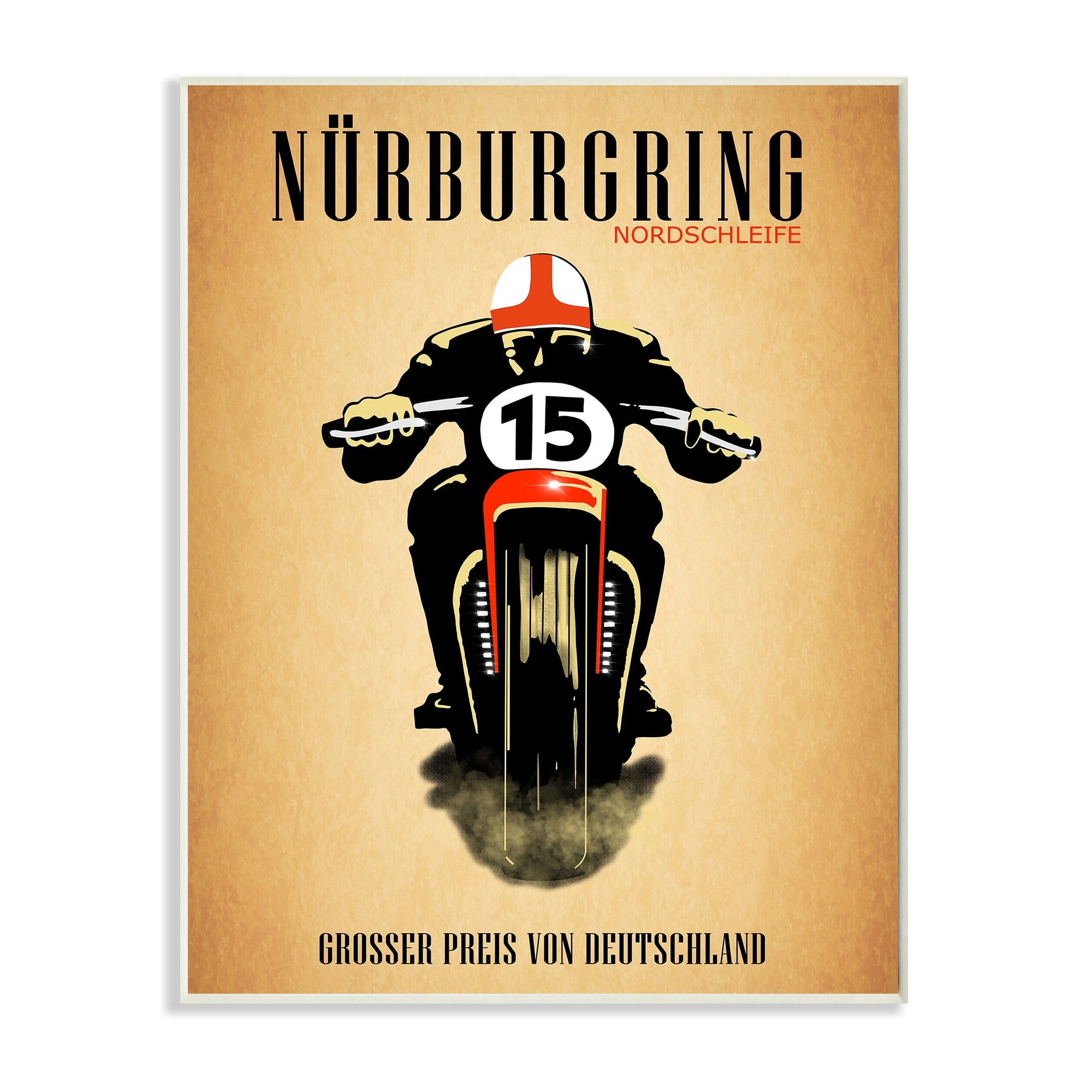 Stupell Industries Vintage NÃ¼rburgring German Motorcycle Race Advertisement Wall Plaque by Mark Rogan