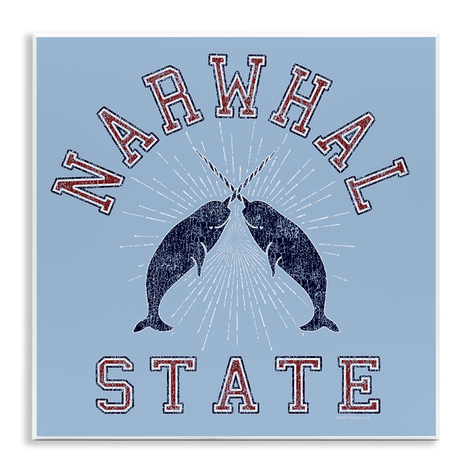 Stupell Industries Vintage Narwhal State Animals Painting Unframed Art Print Wall Art, 12 x 12