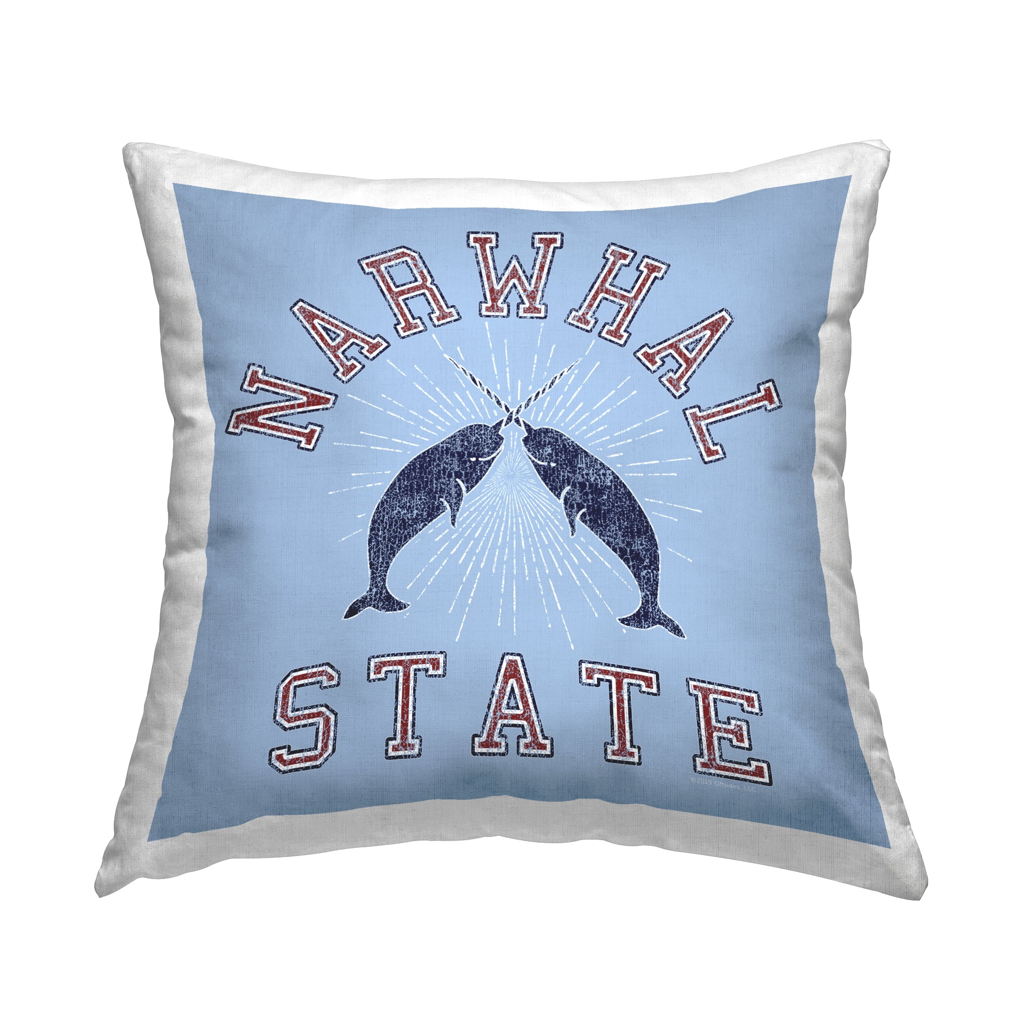 Stupell Industries Vintage Narwhal State Decorative Printed Throw Pillow Design by Spirit Animals/Life Is High.