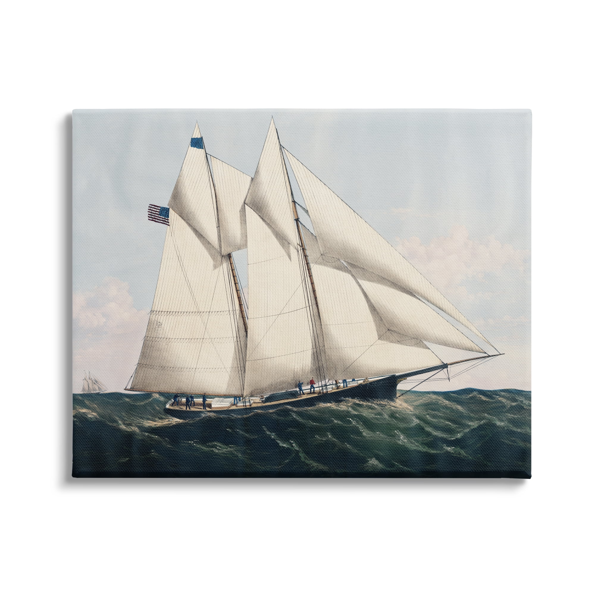 Stupell Industries Vintage Nautical Yacht Transportation Painting Gallery Wrapped Canvas Print Wall Art, 40 x 30