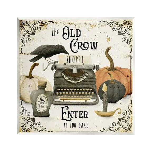 Stupell Industries Vintage Old Crow Shoppe Holiday Painting Unframed Art Print Wall Art, 12 x 12