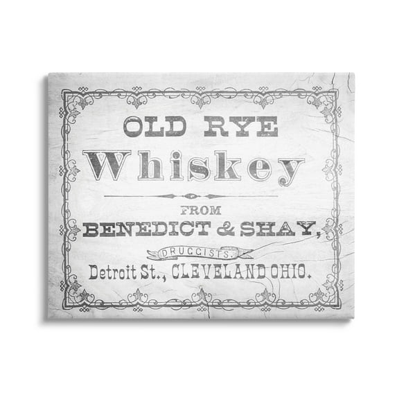 Stupell Industries Vintage Old Rye Whiskey Graphic Art Gallery Wrapped Canvas Print Wall Art, Design by Lil' Rue