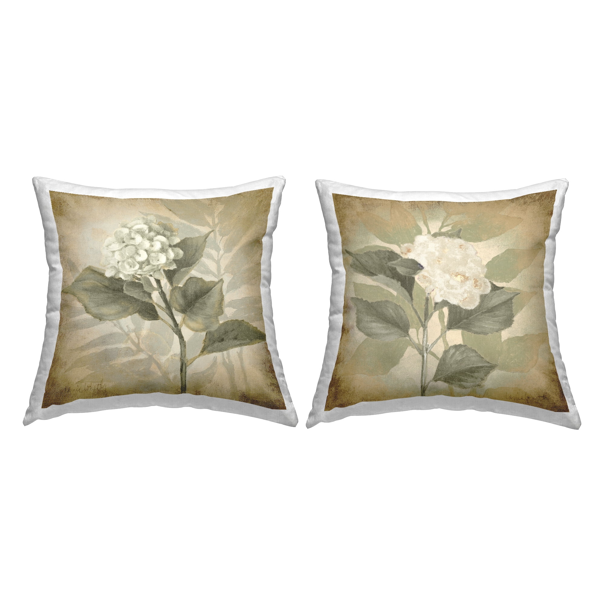 Stupell Industries Vintage Opaque Hydrangea Decorative Printed Throw Pillow Design by Lanie Loreth.