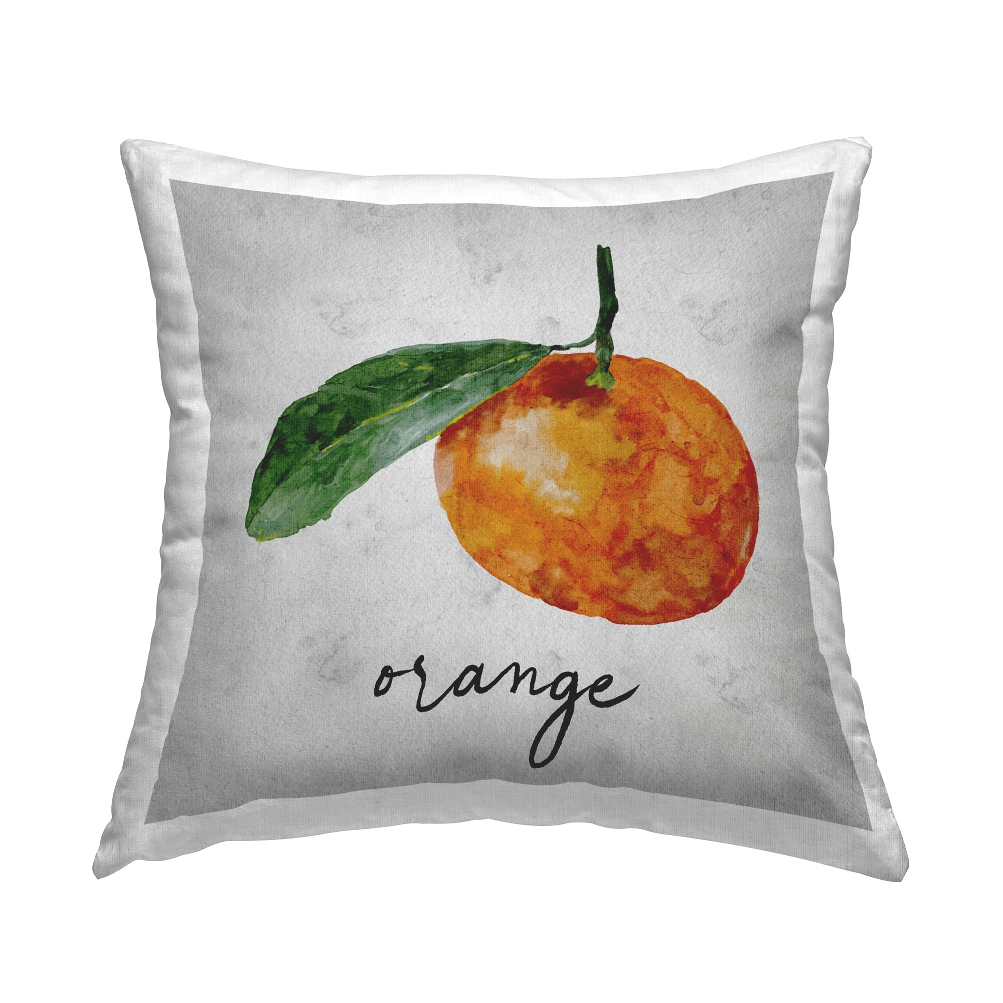 Stupell Industries Vintage Orange with Leaf Decorative Printed Throw Pillow Design by Regina Moore .