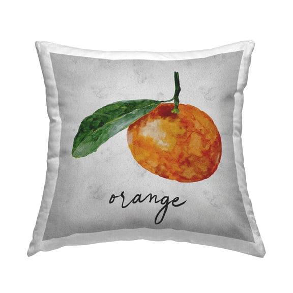 Stupell Industries Vintage Orange with Leaf Decorative Printed Throw Pillow Design by Regina Moore .