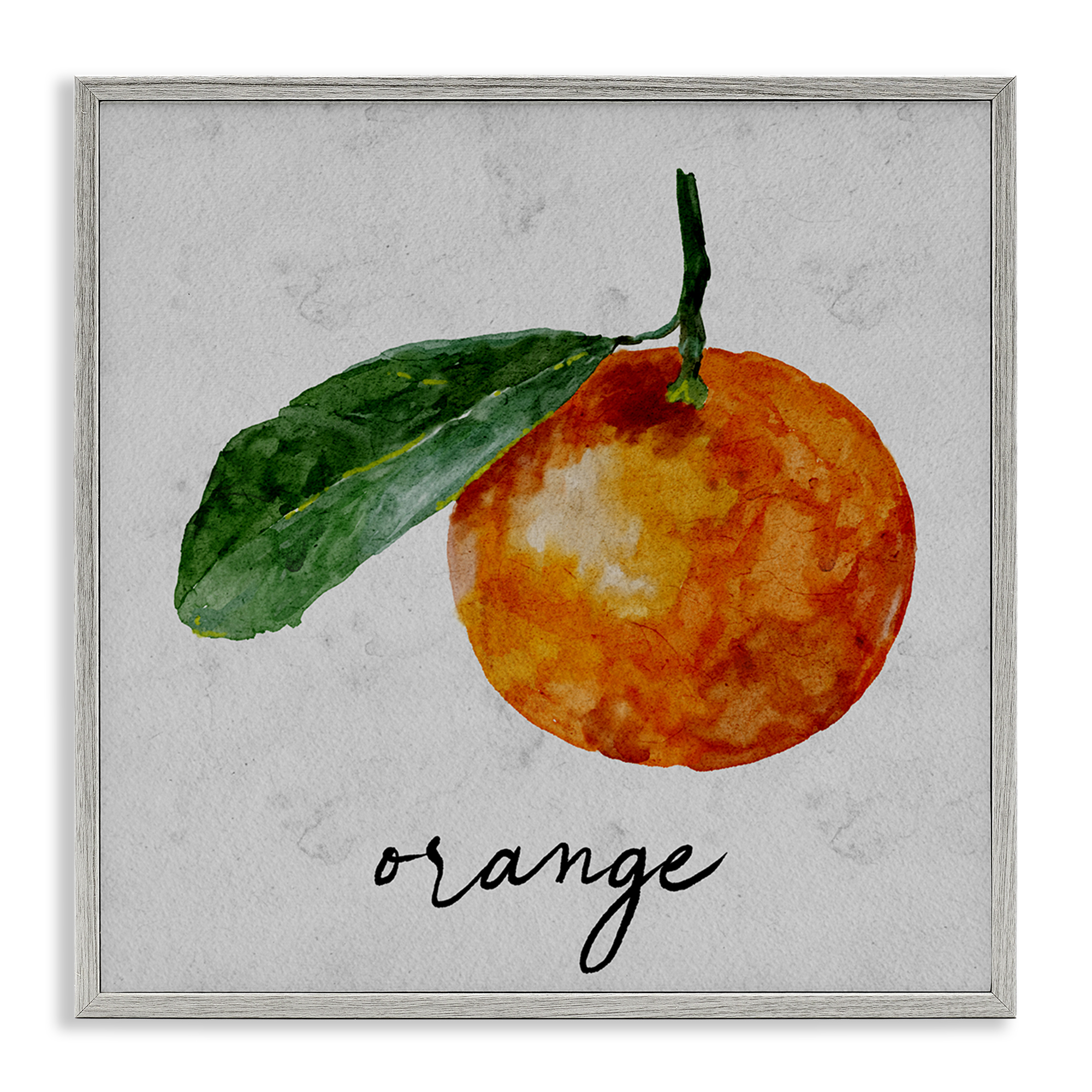 Stupell Industries Vintage Orange with Leaf Food & Beverage Painting Gray Framed Art Print Wall Art, 24 x 24