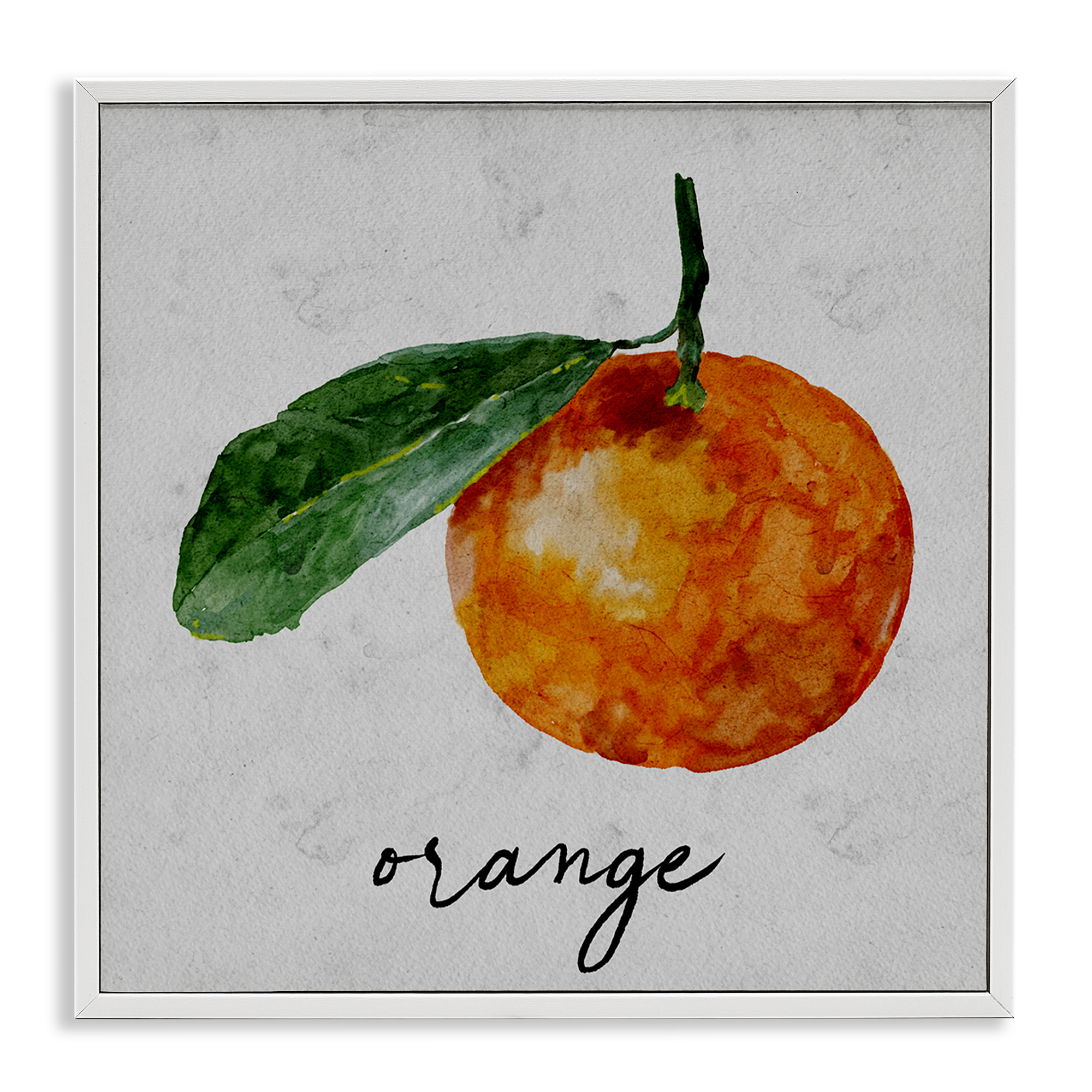 Stupell Industries Vintage Orange with Leaf Food & Beverage Painting White Framed Art Print Wall Art, 12 x 12