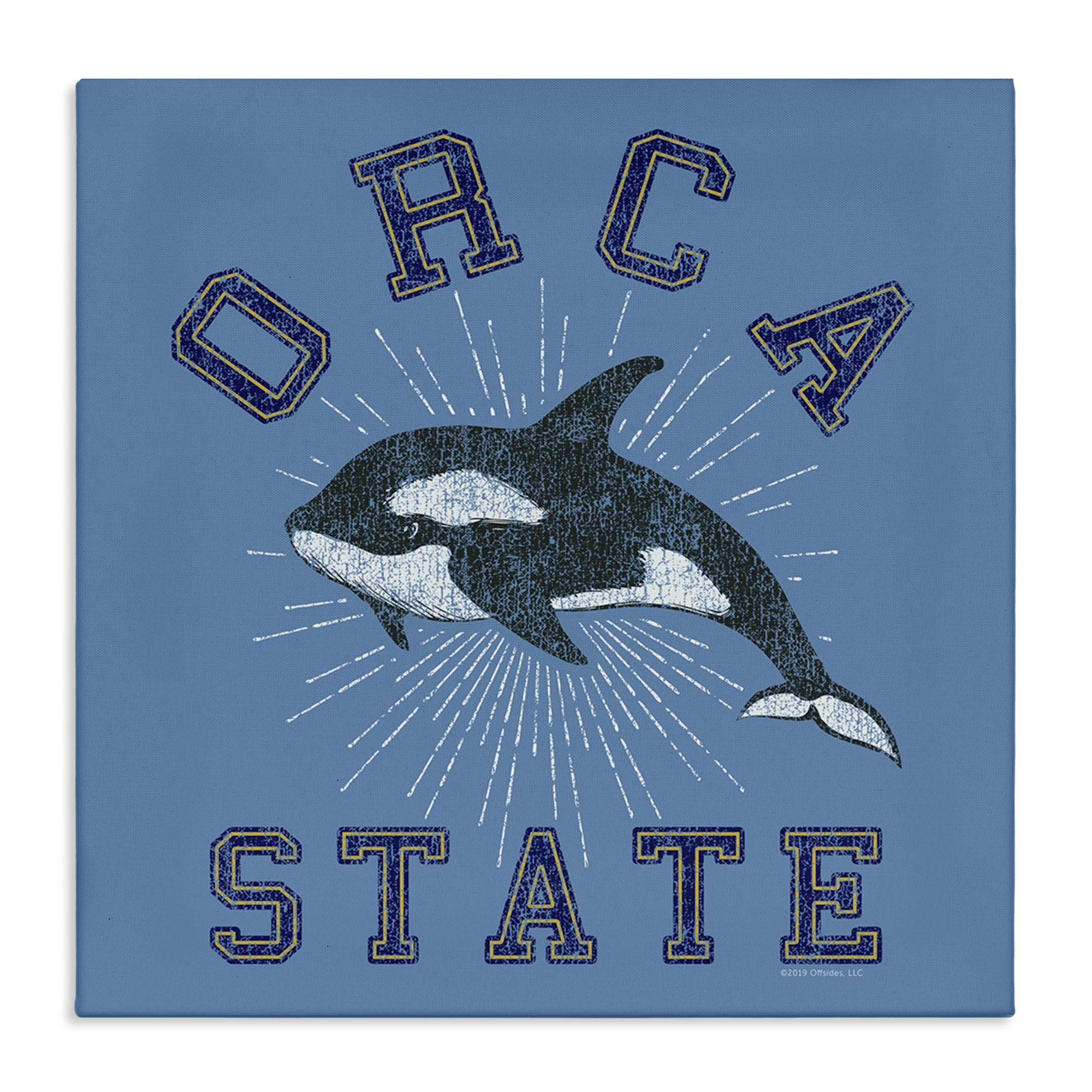 Stupell Industries Vintage Orca State Animals Painting Wrapped Canvas Art Print Wall Art, 24 x 24