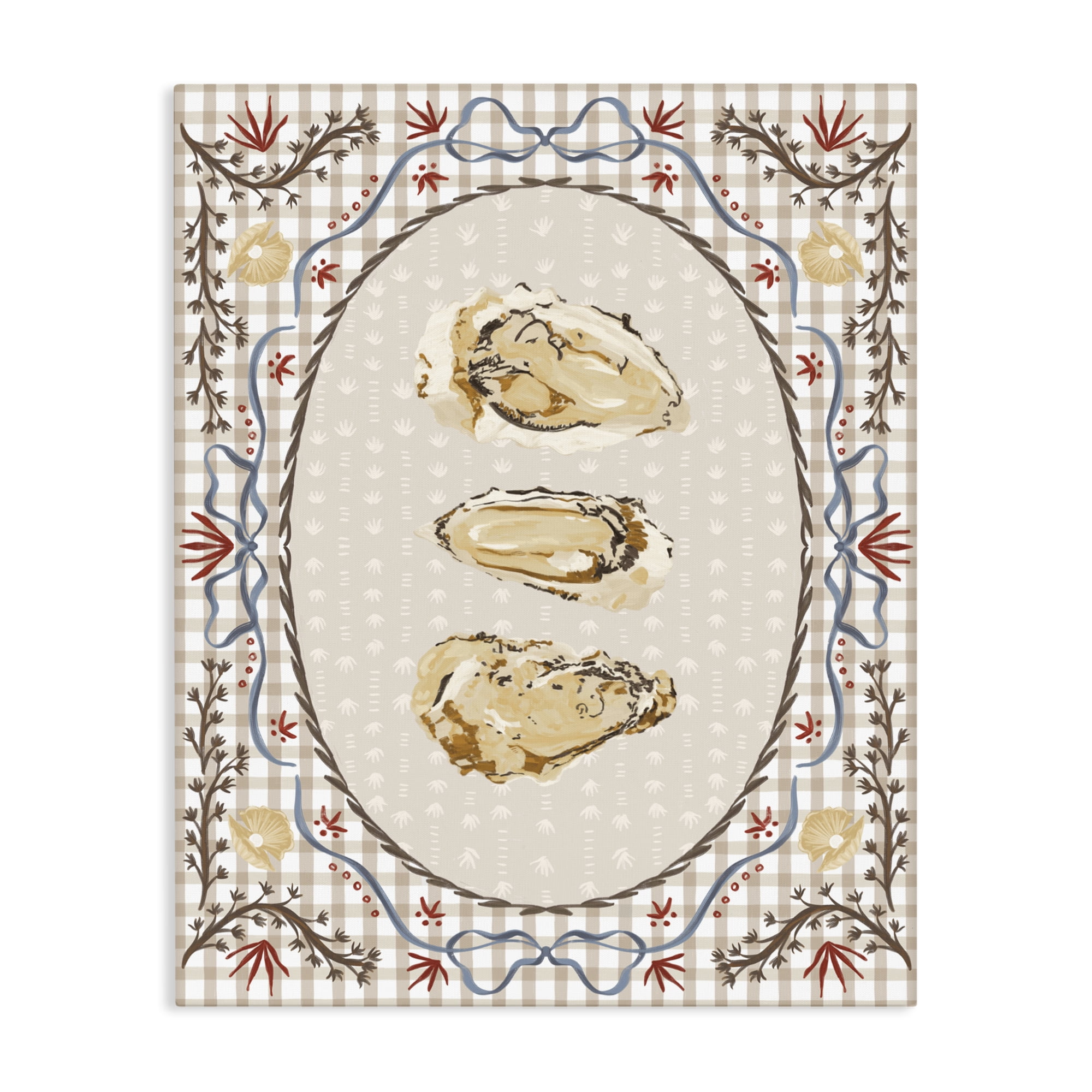 Stupell Industries Vintage Oyster Trio Canvas Wall Art, design by Vero Illustrates