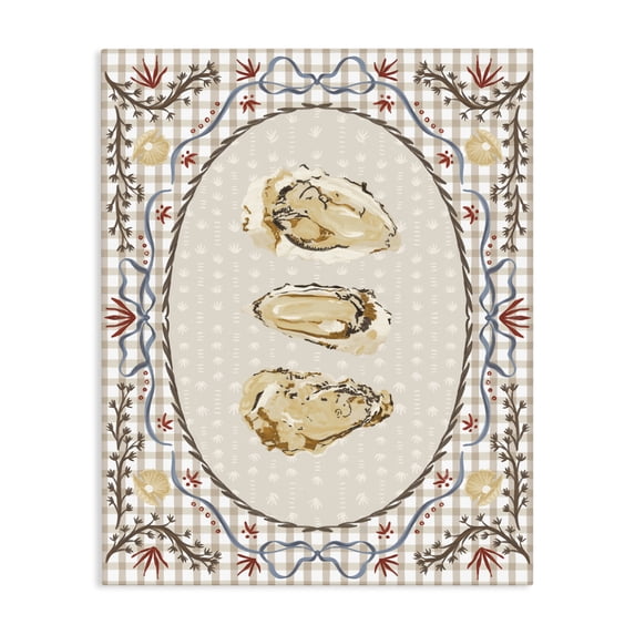 Stupell Industries Farmhouse Vintage Oyster Trio Canvas Art, 24 x 30, by Vero Illustrates