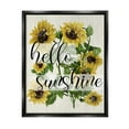 thumbnail image 1 of Stupell Industries Vintage Painted Sunflowers with Hello Sunshine Text Jet Black Framed Floating Canvas Wall Art, 16x20, by Daphne Polselli, 1 of 6