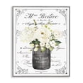 thumbnail image 1 of Vintage Parisian Bathroom Floral Bouquet White Flowers Gray Framed Giclee Art, 11 x 14, 1 of 7