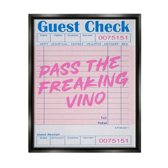 Stupell Industries Vintage Pass the Vino Inspirational Painting Black Floater Framed Canvas Art Print Wall Art, 17 x 21