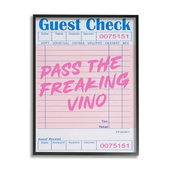 Stupell Industries Vintage Pass the Vino Inspirational Painting Black Framed Art Print Wall Art, 16 x 20