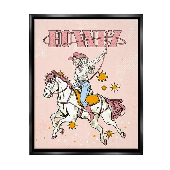 Stupell Industries Vintage Pastel Howdy Animals & Insects Painting Black Floater Framed Canvas Art Print Wall Art, 17 x 21